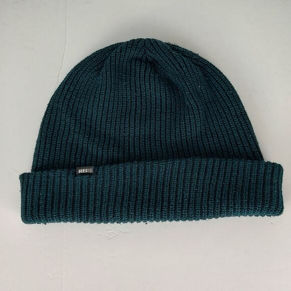 REI Co-op Hat OS green Beanie Acrylic Knit Cuffed Unisex Adult - Picture 1 of 7